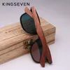 Solglasögon Kingseven Brand Wood Vintage Solglasögon Män polariserade UV400 Flat Lens Rimless Square Frame Women Sun Glasses Gafas 230426