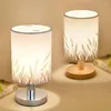 Lampes de table Europe bois tissu LED lumières décoration lampe salon apprentissage pour chambre maison déco lit de chevet