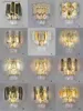 Vägglampor Europa Style Crystal Wall Lamp Luxury Gold Candle Gray Crystal Wall Sconces For Badrum Vanity Lights Living Matsal Q231127