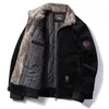 Vestes d'hiver chaudes en velours côtelé pour hommes, manteaux coupe-vent thermique avec col en fourrure, veste décontractée, vêtements d'extérieur