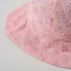 Casquettes Chapeaux 018M Été Bébé Fille Mignon Creux Dentelle Bowknot Seau En Plein Air Né Soleil Fleur Couleur Unie Enfant Crème Solaire Cap 230426