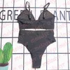 Women Black Swimwear Letter Print High Waist Swimsuit Summer Padded Backless Biquinis Holiday Hot Spring Bathing Suit