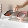 Saugnapf Seifenschale mit Ablaufwasser Seifenkiste für Badezimmerzubehör Seifenhalter Küchenschwammhalter Seifenbehälter Tablett