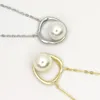 Colares de pingente HESHI 925 prata esterlina 14k ouro colar de pérola natural para mulheres homens