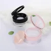 20g losse poedercontainerfles met elastisch gaas, zwart roze flip-dop pot cosmetische case W zeef Ontol