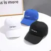 Designer Carhart Hat Caps Brev broderad baseballhatt med litet ansikte för kvinnor mångsidig solskyddsmedel duck tunga hatt för män ny koreansk utgåva blå