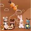 Dockor 1st Kawaii 12cm Simulering Rebirth Toy Mini Söt Sleeping Baby Series Doll Cartoon Animal For Kids Birthday Present 230427