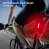 Bike Lights Bicycle Rear Light Waterproof USB Rechargeable LED Safety Warning Lamp Bike Flashing Accessories Night Riding Cycling Taillight P230427