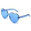 Sunglasses Colors Thick Oculos Rimless Heart Women Gafas Sun Glasses Female Candy Transparent Lens Ladies Eyewear WomanSunglasses