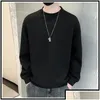 Men'S Hoodies Sweatshirts Mens Spring Autumn Y2K Elegant Fashion Kpop Sweatshirt Man All Match Long Sleeve Top Solid Color Casual Otygp