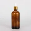 5-100ml Flacone contagocce Vetro ambrato Coperchio dorato Reagente liquido Flacone pipetta Contagocce Contenitore Vetro Profumo Avhsa