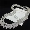 20mm 3 rad Moissanite VVS Diamond Miami Cuban Link Chain 925 Solid Silver Iced Out Moissanite Cuban Necklace Curved Clasp Chain