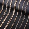 Chaînes Davieslee 3-7mm Femmes Filles 585 Rose Gold Couleur Collier Paperclip Link Chaîne 20/24inch Vintage Bijoux LCNM05