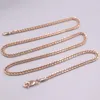 Kedjor solid 18k rosguld vete kedja halsband 16 "l 1,4 mmw kvinnor d 18kt ren