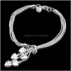 Charm-Armbänder für Frauen 925 Sterling Silber Fünf-Linien-Kette mit Fünf-Herz-Armband Armreif Geburtstagsgeschenk Her292K Drop Delivery Jewel Dhxfe