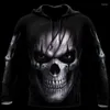 Hoodies masculinos horror crânio gráfico para roupas masculinas outono 3d impressão completa 2023 manga longa topos casual streetwear com capuz camisetas