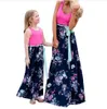 Familie passende Outfits Mutter-Tochter-Kleider Outfits ärmelloses langes Kleid Mutter und Tochter Kleid Mädchen Mutter und ich Kleid passende Familienkleidung 230427