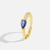 Band Rings Rings For Women Gold Color Heart Zircon Open Cute Finger Engagement Wedding Ring Simple Style Festival Party Fashion Jewelry AA230426