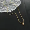 Chains Stainless Steel Simulated Pearl Pendant Bead Chain Necklace Ladies Unique Design Fashion Jewelry Everyday Birthday Party Gift