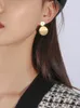 Dangle Earrings Women Round Coin Earring Drop Fashion Designer Gold Plated Jewelry