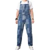 Herenjeans Mode Denim Bib-overall met patchwork High Street Hip Hop-jumpsuits Gepatchte jarretelbroek voor mannen