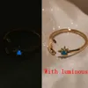 Bandringen zirkoon maanringen voor vrouwen roestvrij staal gloeiende maanster verstelbare vingerring esthetische sieraden cadeau bague femme aa230426