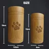 urns高品質の竹のペットurns犬足猫足のパターン火葬灰の飼育屋cascolumbarium犬用犬猫動物のためのcolumbarium urn