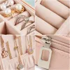 Smyckeslådor Box Women Organizer Display Travel Case Classification Storage Jewelers Joyero Rose Gold Initials 231127