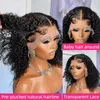 Prebleached Short Bob Wig Curly Human Hair Wigs For Women 13x4 HD Transparent Lace Frontal Hort