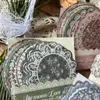 Motif de fleurs Vintage, bord en dentelle blanche, matériau rond, papier indésirable pour Journal, Scrapbooking, Collage, artisanat décoratif