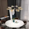 Kroonluchters creatieve acryl blad hanglamp modern design woonkamer verlichting hoofde honing decor warm slaapkamer plafond kroonluchter licht
