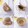 Czapki kapelusze łuk Kapelusz Kapelusz Summer Girls Straw Sun Hat Torebka 2PC