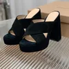 Gianvito Rossi Sheridan Platform Sandal Designer féminin Semelle dermique de luxe 100% cuir véritable Escarpins pour femmes 35-42 Été Slip-Ons escarpins à plateforme pour femmes Plateforme Talons hauts