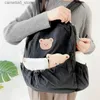 Sacos de fraldas Ins Korea Mommy Bag Cartoon Bear Stroller Bag Outgoing Portable Mommy Backpack Multi Funcional Grande Capacidade Sacos de Fraldas Q231127