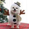 Pullover Weihnachts -Haustierprodukt super süßer weißer Schneemann kleiner Hund Kostüm Winter lustiger stehender Schneemann Weihnachtszetierkleidung für großen Hund