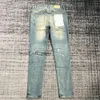 Дизайнерские брюки для мужчин и женщин, фиолетовые брендовые джинсы, летние дырки, 2023, новый стиль, вышивка, Self 937 997