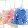 Stuffed & Plush Animals One Piece Cute 5 Colors Elephant Plush Toy With Long Nose Pillows Pp Cotton Stuffed Baby Cushions Soft Elephan Dhx2L