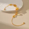 Strand Ccgood Sarı Rhinestone Bilezik Kadınlar için Bölüm Tasarım Altın Kaplama 18 K yüksekliğinde minimalist kız mücevher pulseras mujer