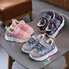 Sneakers Baby Light Up Sneakers for Boys Girls Breathable Shoes 1-6 Years Toddler Mesh Toddler Kids Luminous Shoes Soft Bottom Size 21-30 230427