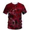 T-shirts pour hommes Horreur Hip Hop Sang 3D Impression Chemise D'été O Cou T-shirts À Manches Courtes Hauts Mode Vêtements Masculins Lâche T-shirts Occasionnels