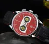 CLASSIC Sapphire Mens Men Orange Quartz Watches Movement Luxury watch Leather Strap masters montre de luxe Wristwatches