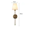 Wall Lamp American Rural Fabric Bedroom Bedside Mirror Front Light Nordic Simple Living Room Office El Study