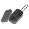 Gadgets d'extérieur Vaisselle de camping portable Poignée pliante Boîte à bento japonaise en aluminium Pique-nique léger en plein air Randonnée Pêche Batterie de cuisine 231127