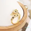 Zilver 18k gouden stenen Plating bruiloft verlovingsringen voor vrouwen luipaard diamanten ring mannen