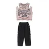 Stage Wear Kids Cool Fashion Ballroom Hip Hop Abiti da ballo T Shirt Crop Top Cargo Pants Costume da danza jazz Abbigliamento per ragazze