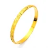 6pcs Women Women Brange Bracelet Openable 6mm Real 18k Color Gold Moda Lady Girl