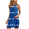 Casual Dresses Sexy Halter Mini Dress For Women Summer 2023 Sleeveless Club Party Vestidos Lady Fashion Print Loose Beach