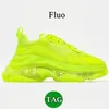 Triple s Clear Sole Casual Shoes Designer Men Women Old Dad Platform Sneakers Beige Green Yellow White Black Flou Shoe Fashion Luxury Bubble Bottom Crystal Trainers