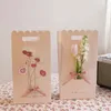 Gift Wrap 5pcs Tulip Hollow Out Portable Flowers Bouquet Wrapping Paper Bag Handbag Wave Pattern Lace Pink Packageing 3D Boxes