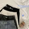 Женские джинсы с высокой талией сексуальные джинсовые шорты для женщин Лето 2023 Корейские черные свободные бурры Широкие штаны Стильно короткие